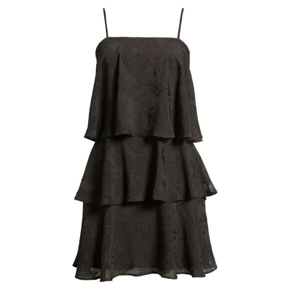 Sam Edelman Womens Dress Tiered Ruffle Mini Size Large - Picture 3 of 14